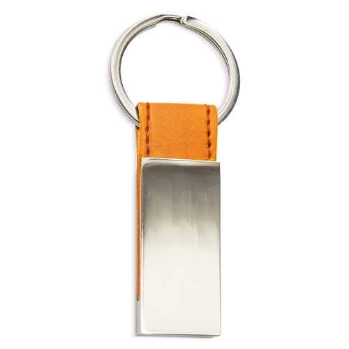 LLAVERO METALICO PIEL NARANJA