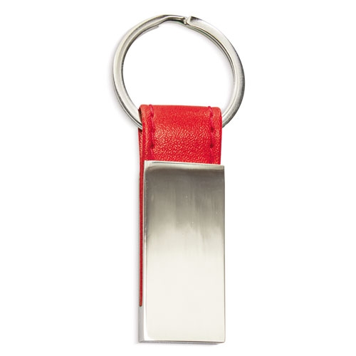 LLAVERO METALICO PIEL ROJO